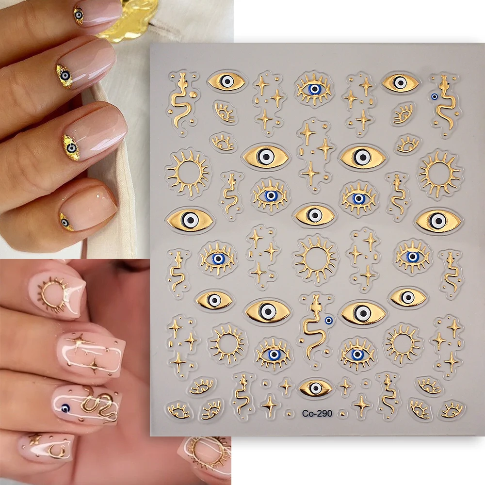 5D Evil Eyes Nail Art Sticker Self Adhesive Manicure Slider DIY Nail Art Decoration 1PC nail stickers nail art decoration nail decals