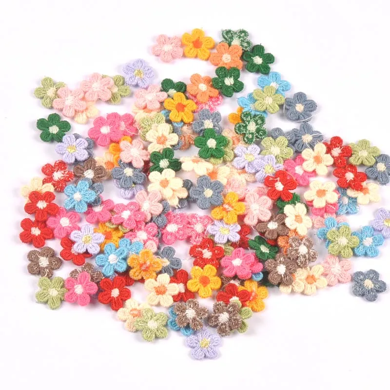 Lace Sewing Accessories 50Pcs 15mm Mixed Colors Flower Appliqued For DIY Crafts Handmade Materials Wedding Supplies Home Decor