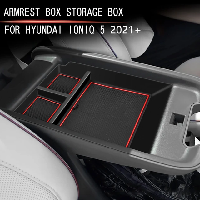 For Hyundai IONIQ 5 2021+ Armrest Storage Box Organizer Tray Center Console  Stowing Tidying Black Car Accessories - AliExpress