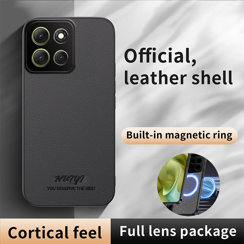Matte Litchi Texture Leather Soft Silicone Case