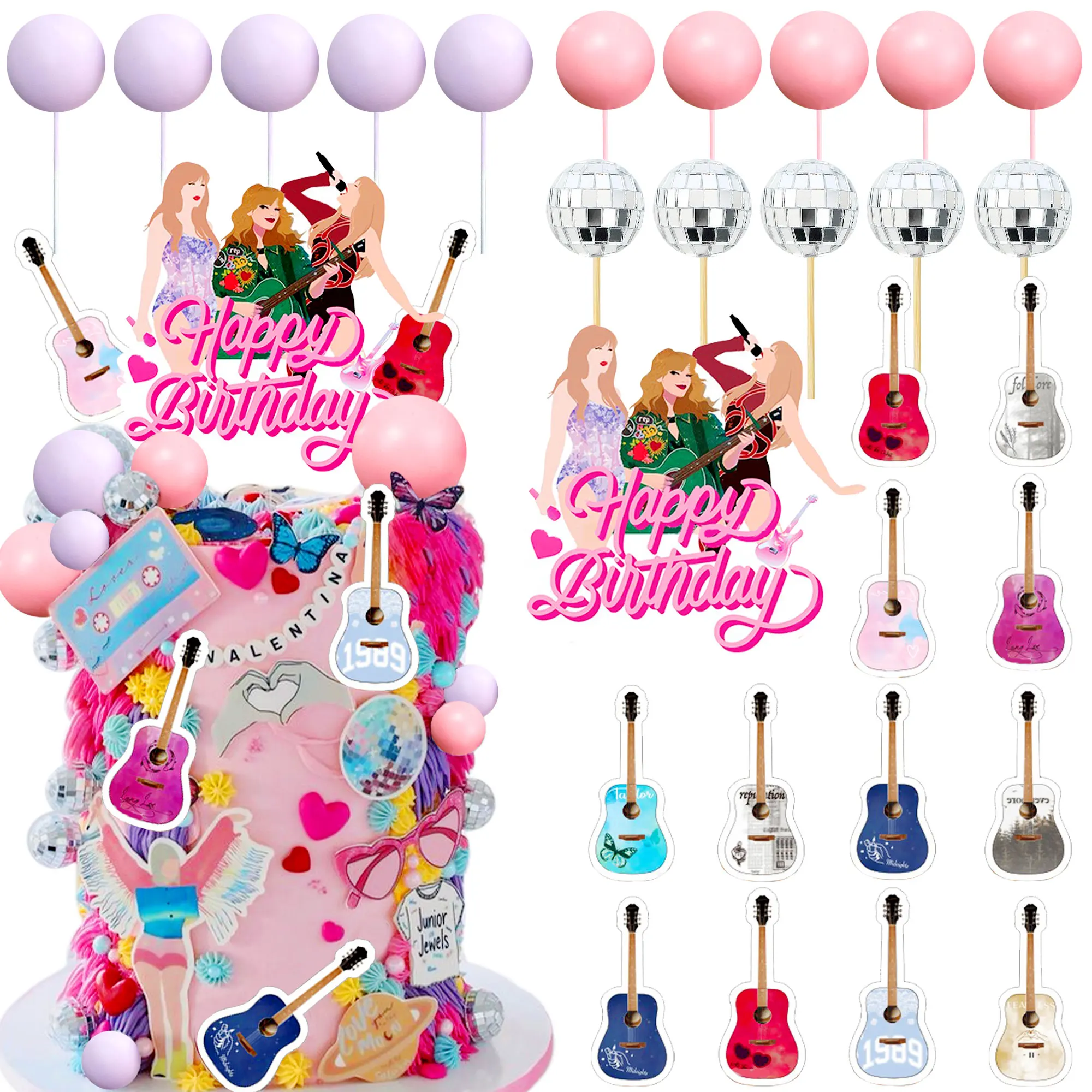 Laventy Sänger Geburtstags torte Dekoration Mädchen Kuchen Topper Party Dekorationen Geburtstag Mädchen Thema Foto Hintergrund Ära Party