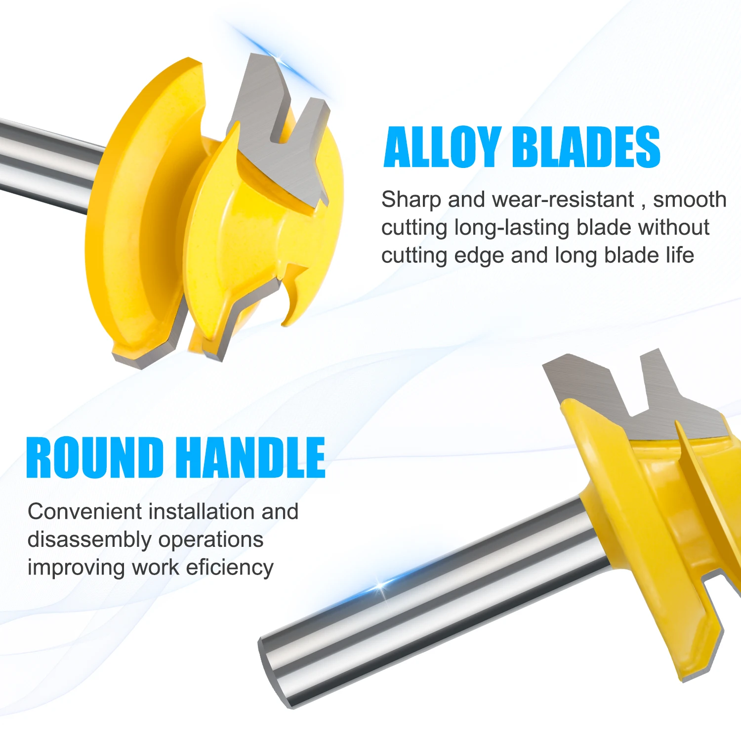 1/2 1/4 6 8mm Shank Tenon Milling Cutter 1PC 45&deg; Degree Lock Miter Router Bit For Woodworking Slotting Trimming Machine Tool
