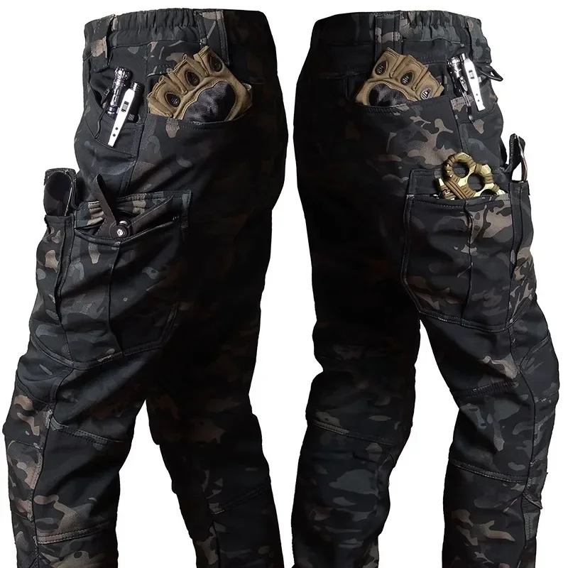 Military Uniform Hunting Men Army Soft Shell Hooded Jacket+Breathable Long Sleeve Swat Tshirts+Multi-pocket Pants Cargo Suits 3