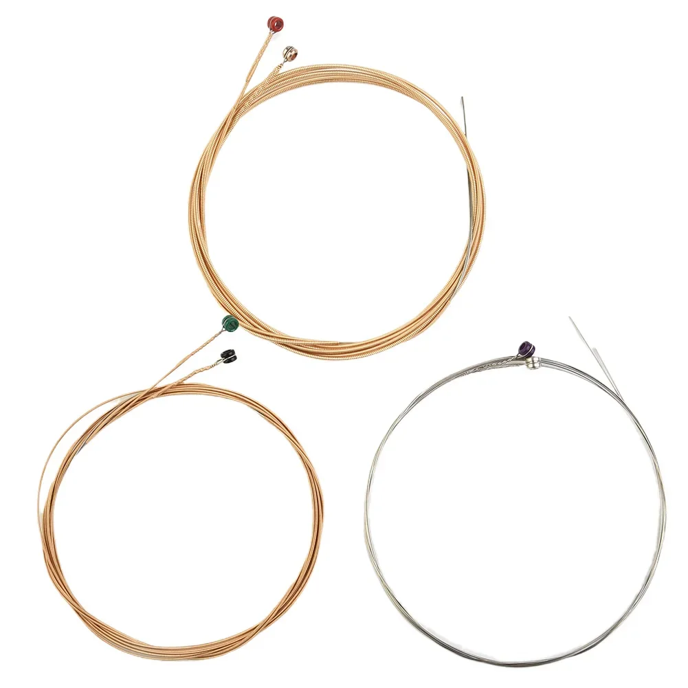 6 Teile/satz Akustische Gitarre Saiten Teile Volle Größe 09-45 10-50 11-52 12-54 13-56 Messing Gitarre Saiten Geschenk Für Anfänger Spieler – Detail 14