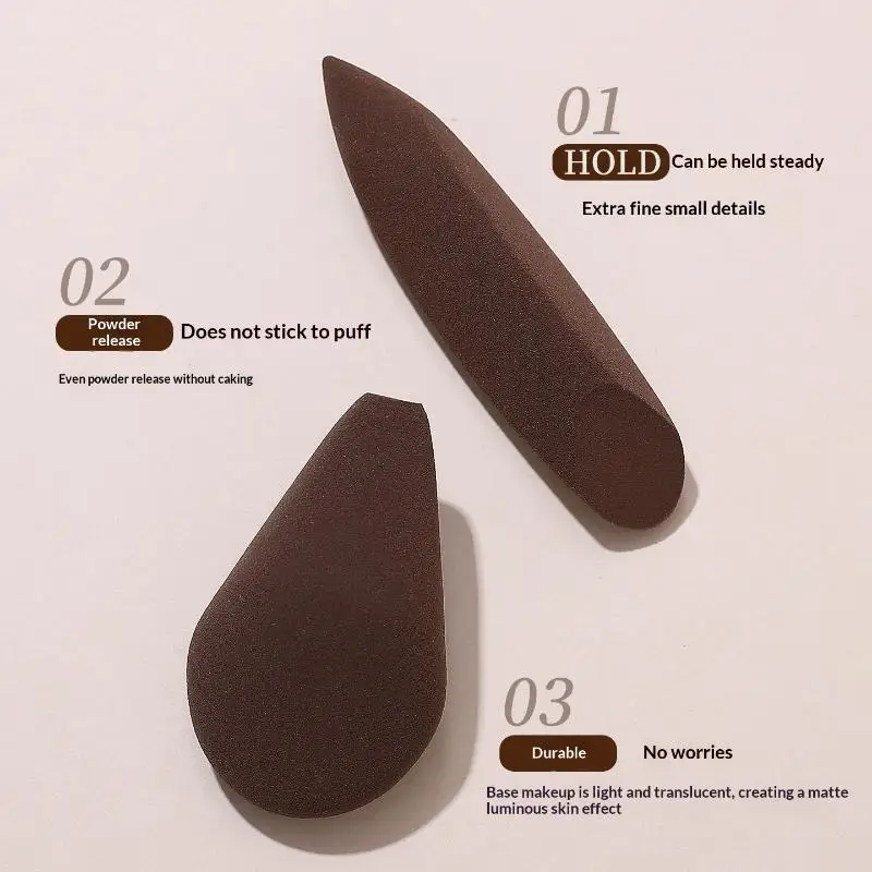 Spugne Dettagliate per il Trucco, Applicatori per Fondotinta in Polvere e Crema, Strumenti Cosmetici per Contorno e Illuminante - immagine 3