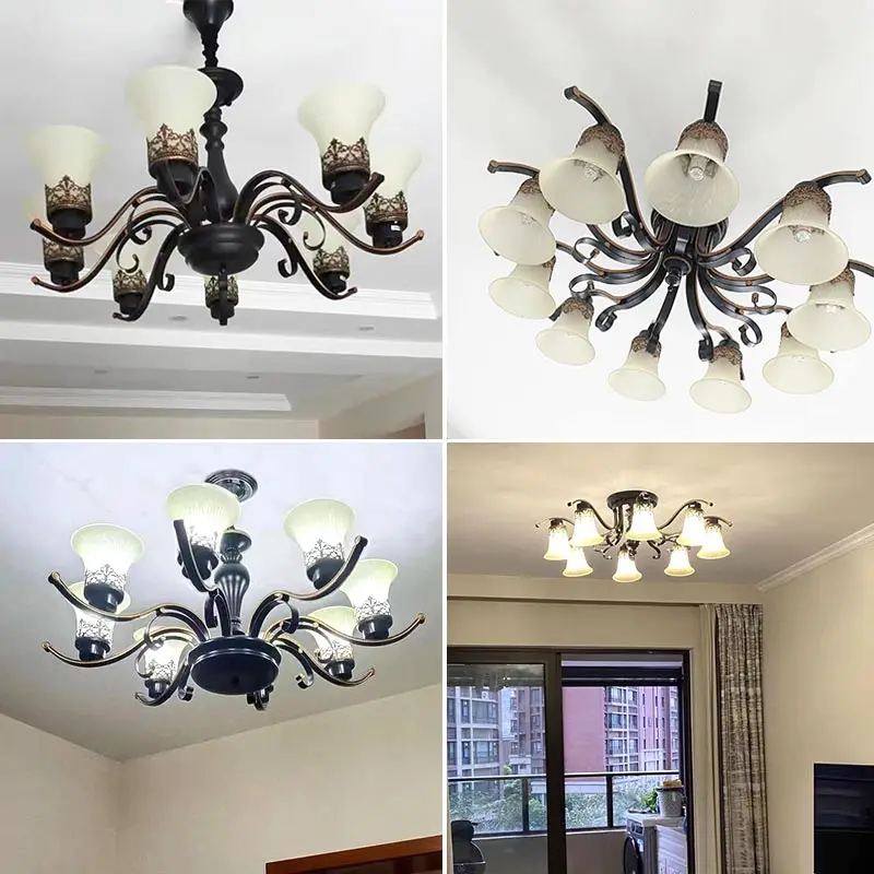 Vintage Chandelier Glass Pendant Lamp Indoor Lighting For Living Room Bedroom Kitchen Lustres Retro Loft Hanging Light Fixture