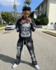 Y2K New Gothic Printed Hoodie Retro Two-piece Set Men's and Women's Trend Clothing Hip-Hop Cotton Punk Casual Low-Waist Pants 4