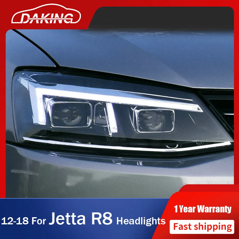 

Car Styling Headlights For Volkswagen VW Jetta 2012-2019 R8 LED DRL For AUDI Style Bi-xenon Lens Headlamps Auto Assembly