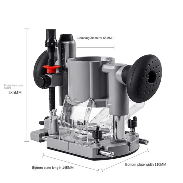 65mm Trimming Machine Plunge Router Base Adjustable Milling Power Tool  Press-fit Double Handle Trimmer Guard Heavy-duty