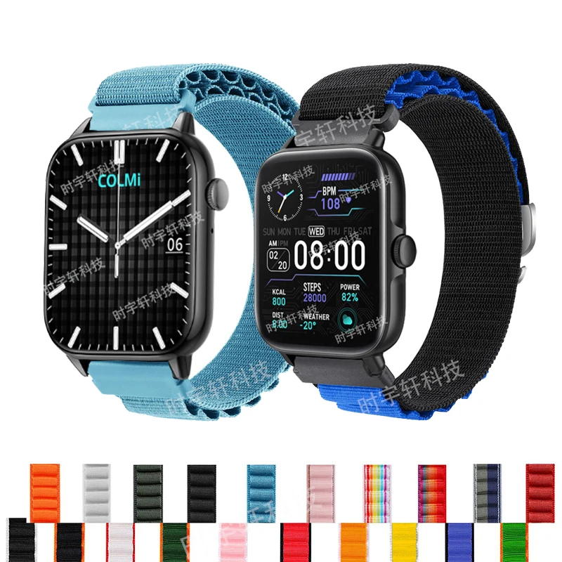 

Ремешок для COLMI P28 Plus/C60 C61 C80 C81, нейлоновый браслет-петля, аксессуары для мужчин и женщин, 20 мм 22 мм