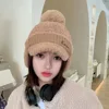 Cute Solid Color Warm Earmuffs Cap Windproof Thick Knitted Baseball Cap Thermal Versatile Ear Flap Protection Hat Winter