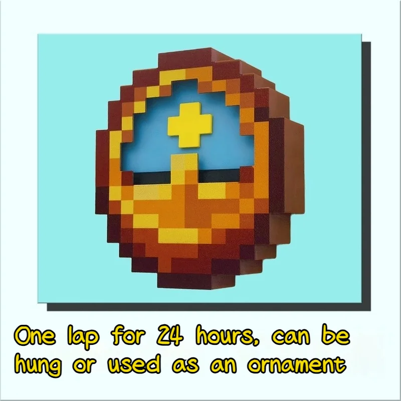 Gaming-Themed Swingable Sun-Moon Clock with Villager Figurine