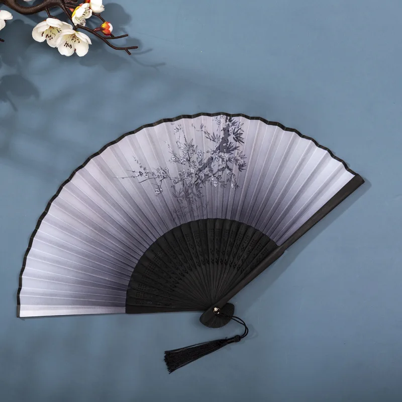 Foldable Silk Hand Fan - Bamboo Halloween Cosplay Prop  Party Decoration