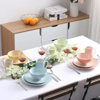 Japanese-Style Multi-Color Porcelain Dinnerware 1