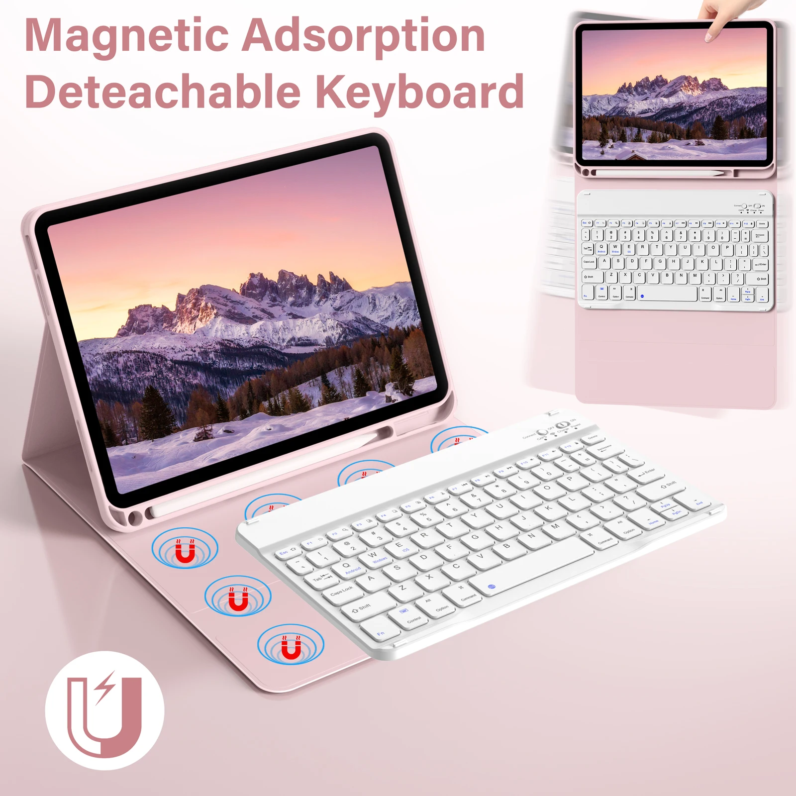 Universal Bluetooth Detachable Keyboard Case with Cover