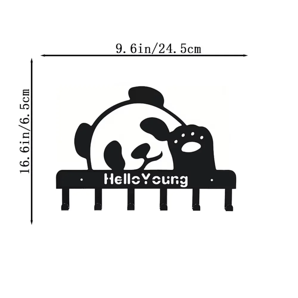1pc Fascinating Cute Panda Keychain Wall Mounted Coat Rack Keychain Key Hanger Towel Rack Intriguing Wall Mounted Item 2