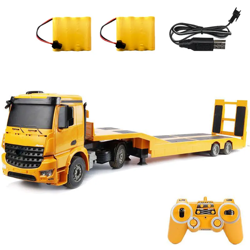 Remote Control Trailer RC Truck Big Electronic Simulation Car With LED Engineering Car Chargeable Vehicle Toy Kids Birthday Gift 3