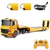 Remote Control Trailer RC Truck Big Electronic Simulation Car With LED Engineering Car Chargeable Vehicle Toy Kids Birthday Gift 3