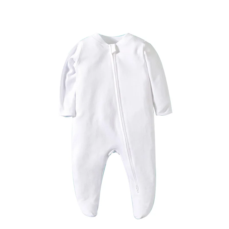 Baby Rompers 0-3 Months Newborn Clothes Girl and Boy Long Sleeve Jumpsuit Cotton One Piece Zip White Pajama Newborn Baby Clothes Newborn Sailor Romper Girls Boy Costume Anchor