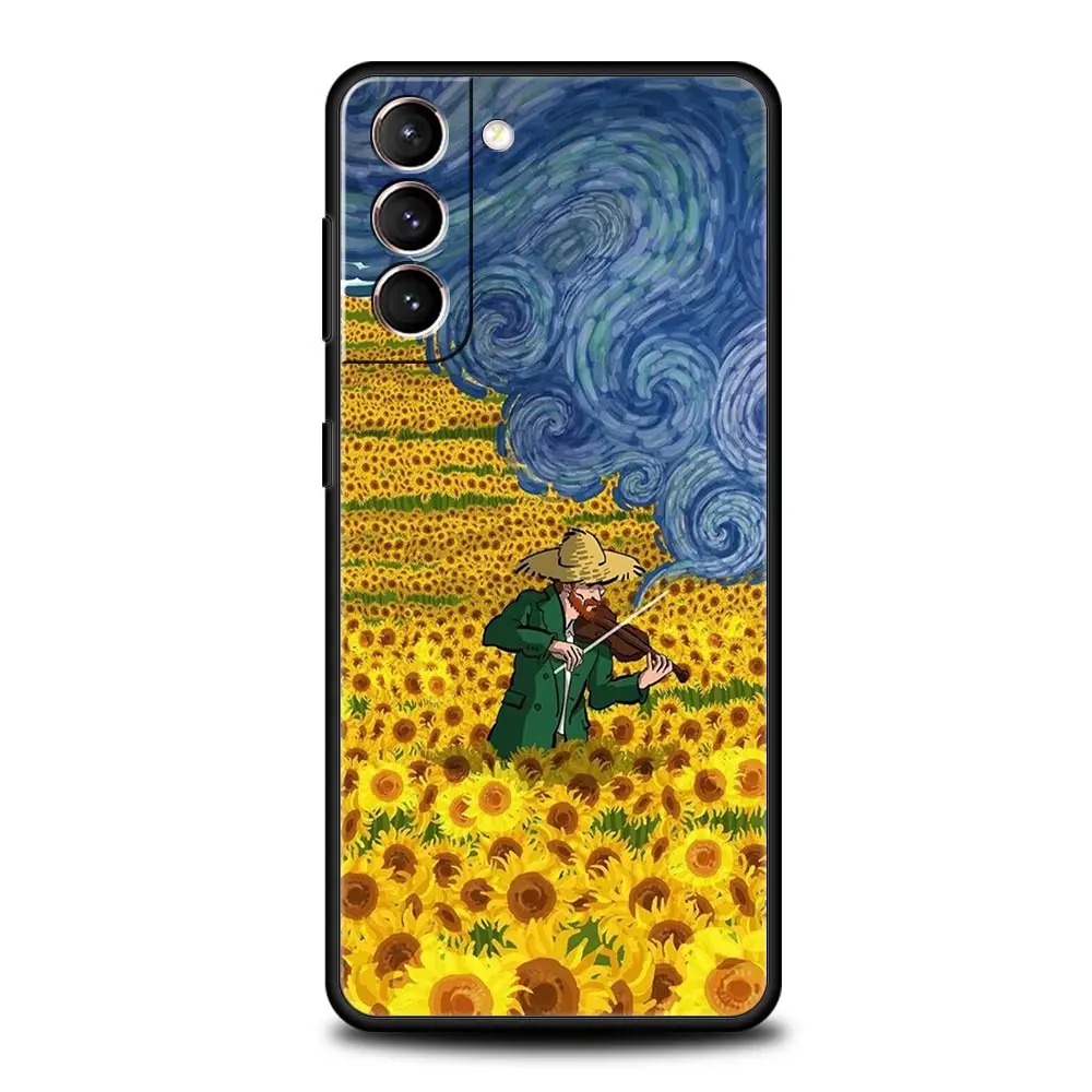 Van Gogh Starry Night Aesthetic Phone Case - Black Cover