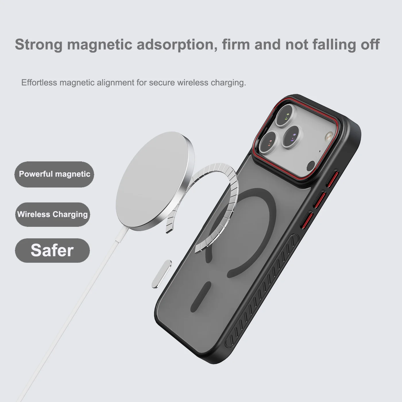 Luxury Matte Transparent Magnetic Phone Case with MagSafe Wireless Charging Compatibility