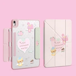 Magnetic Detachable Tablet Case with Auto Wake & Sleep Function, 3+Y Fold Design for Mini6Mini7 (Bear Bunny Heart)