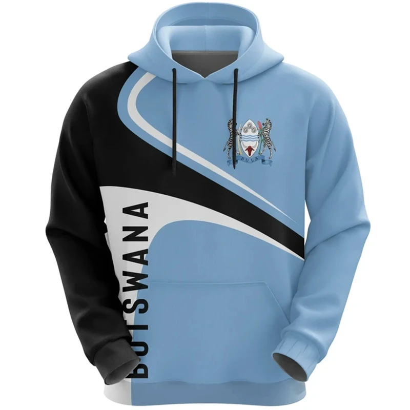 thumbnail image 1 of Sudadera con capucha con estampado de emblema de la bandera de Botsuana para hombre, sudaderas holgadas de moda diaria para hombre, ropa informal, jerséis de calle de gran tamaño, 1 of 4