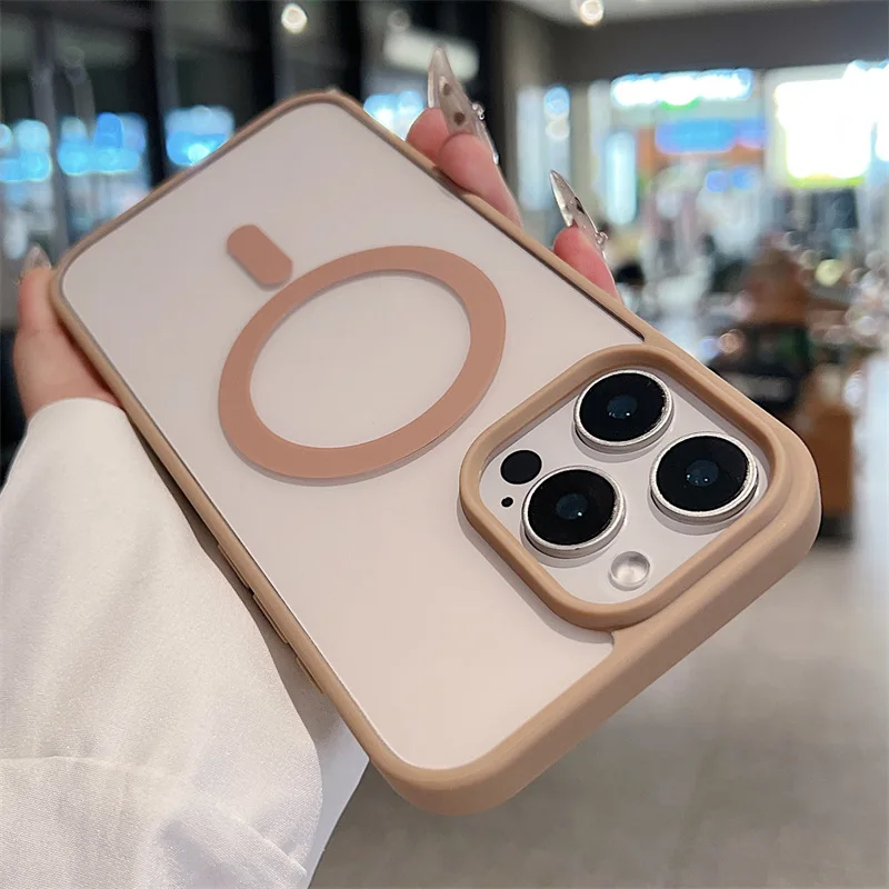 Clear Acrylic Magnetic Wireless Charging Phone Case with MagSafe Compatibility