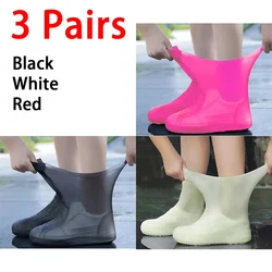 Waterproof Silicone Rain Shoe Covers - (33 - 39)General (3pcs Black White Red)