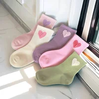 5Pairs 1-14Year Polyester Girl Mid-tube Socks Good Elasticity Wrinkle - Resistant Athletic Socks socks And Baby Heaters 1