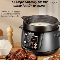 Premium Electric Stew Pot for Home - Intelligent, Automatic Soup Making, Purple Sand Ceramic, 3L/4L/5L, Slow Cooker 1