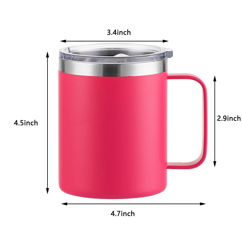 10 oz Double Wall Stainless Steel Vacuum Insulated Tumbler Coffee Travel Mug with Lid, Durable Powder Coated Insulated Coffee Cup for Cold & Hot