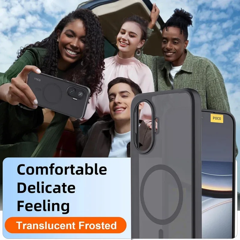 Premium Magnetic Wireless Charging Shockproof Matte Back Cover Case