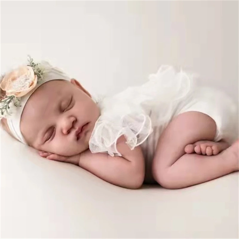 

Newborn Photography Props Baby Romper Outfit Lace Jumpsuit Fotografia Bodysuit