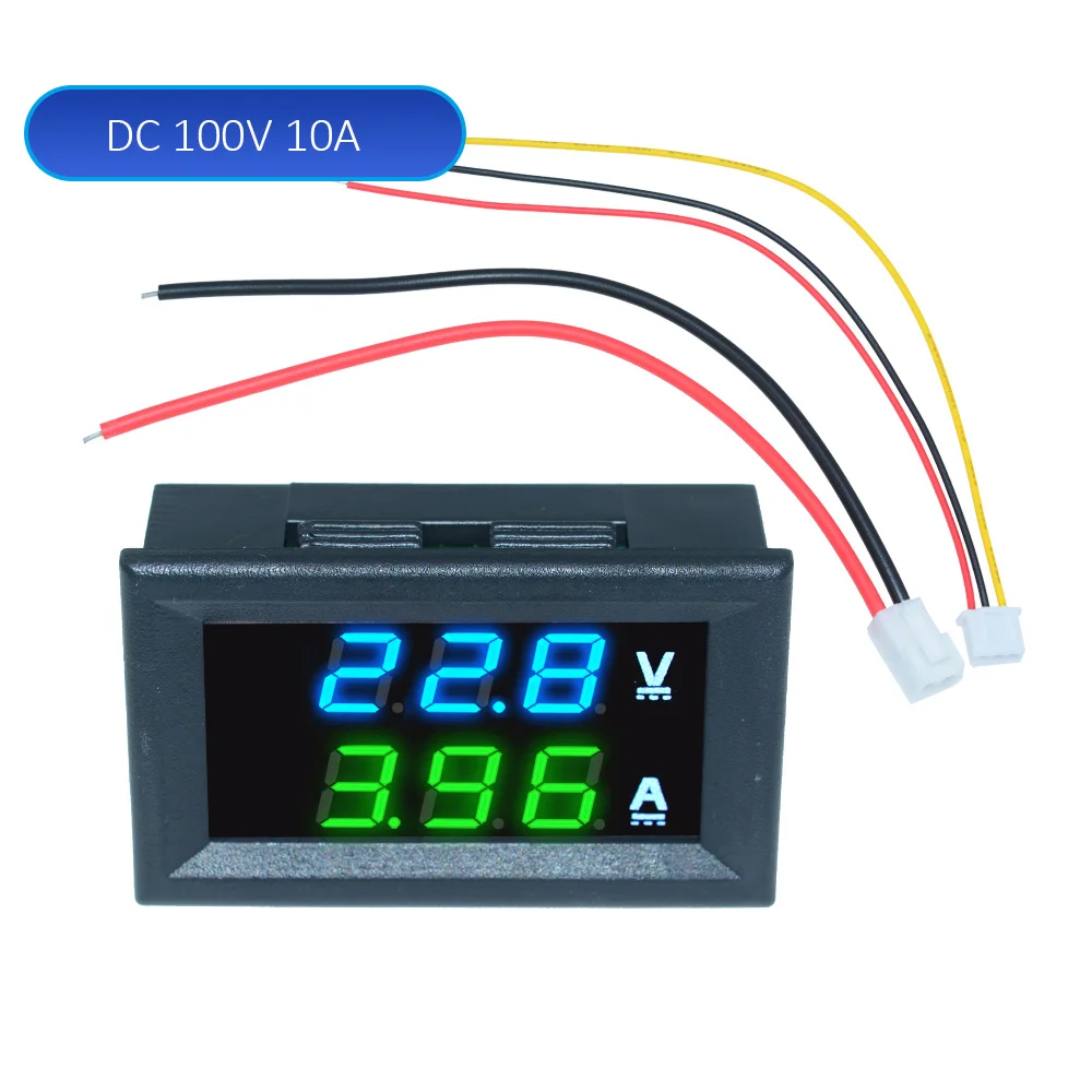 push force gauge DC 100V 1A 10A 50A 100A Voltmeter Ammeter Blue + Red LED Amp Dual Digital Volt Meter Gauge Car Motocycle Voltage Current Meter clothing measuring tape Measurement & Analysis Tools