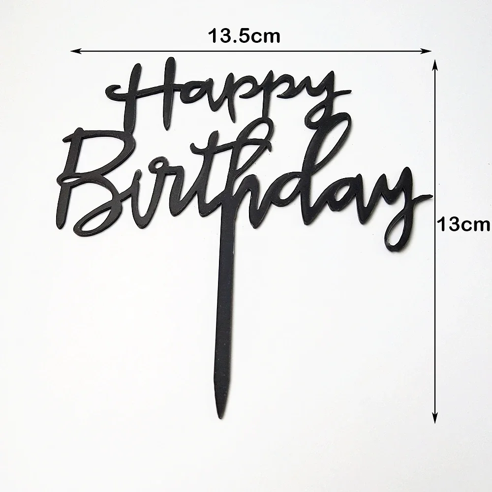 

Акриловые топперы для торта с золотыми буквами для торта на день рождения-серебряные рандомные украшения для счастливой годовщины-Топпер для черного торта f