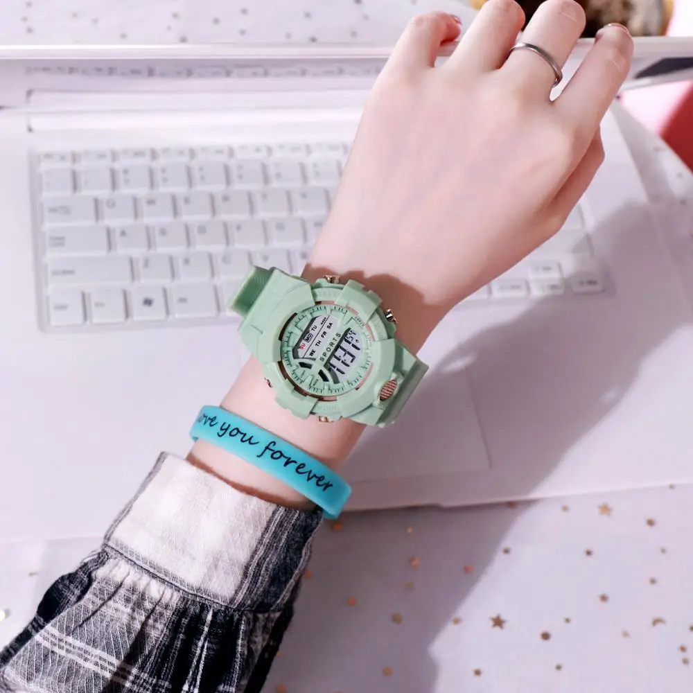 Digital Watches for Women Men Kids Chronograph Watch 24 Hours Fashion Wrist Watch LED Electronic Sport Female Clock Reloj Mujer 