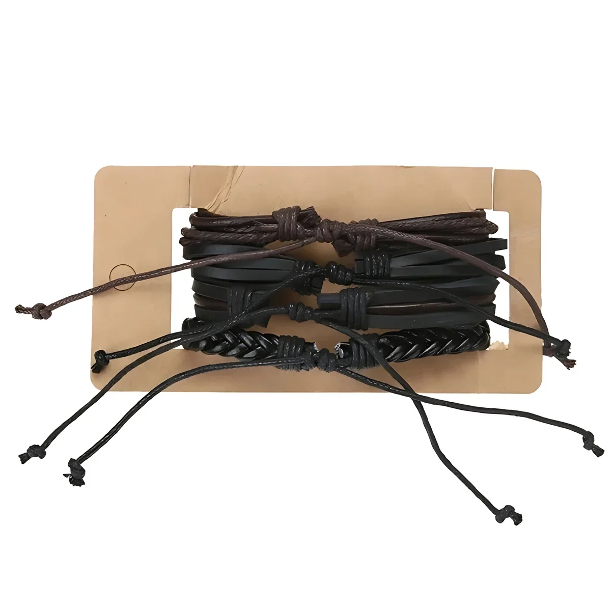 Men's Stylish Leather Bracelet Set - Fashionable Bangles Jewelry Gift