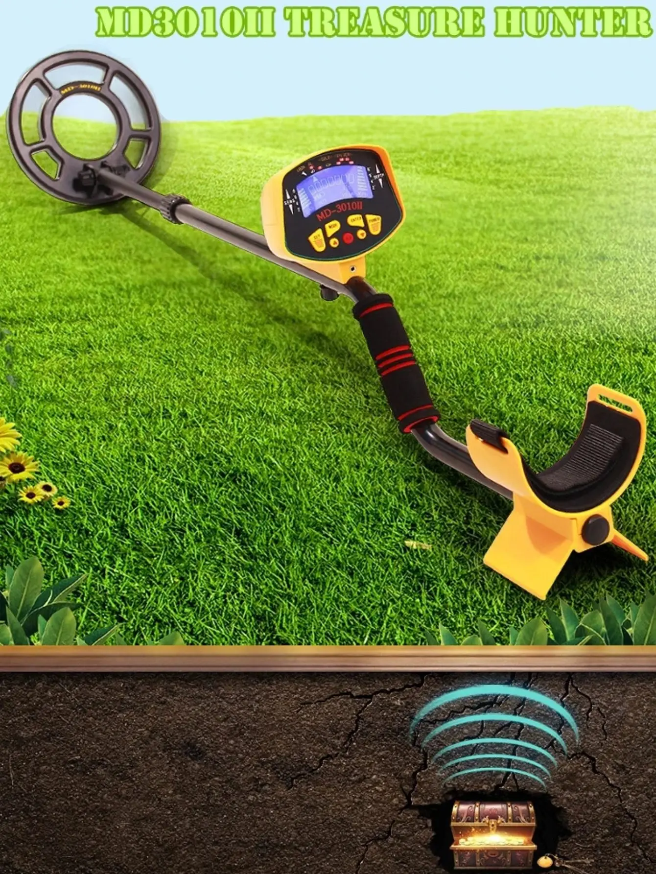 Md-3010Ii Underground Metal Detector Professional Md3010 Nugget Finder Gold Detector Treasure Hunter Md 3010 Metal Detect Search