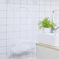 Dirty Clothes Storage Bag Basket Frame Bucket Foldable Mesh Laundry Bathroom Wall Hanging Household Clothing Organizer with Hook 4