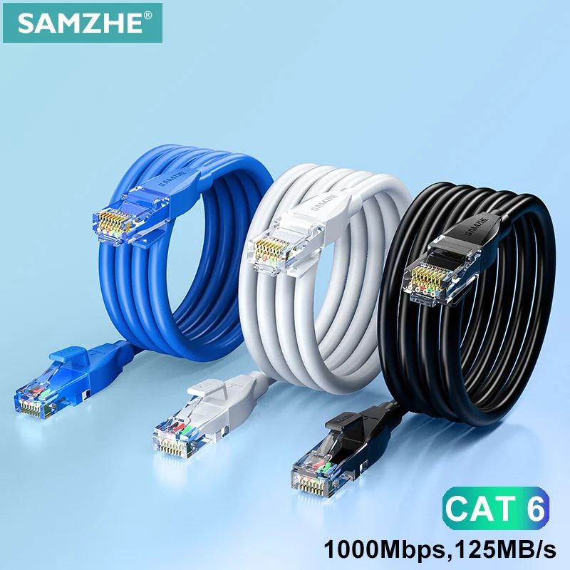 Samzhe cat6 cabo gigabit de alta velocidade 1000mbps cabo