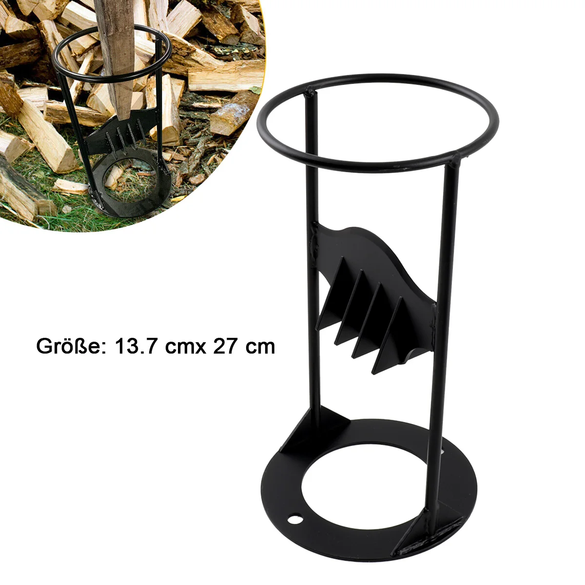 Hochwertigem Metall Brennholz Splitter Holz Splitter Fur Campingausflug Und Garten, Schwarz 13.7X27 Cm