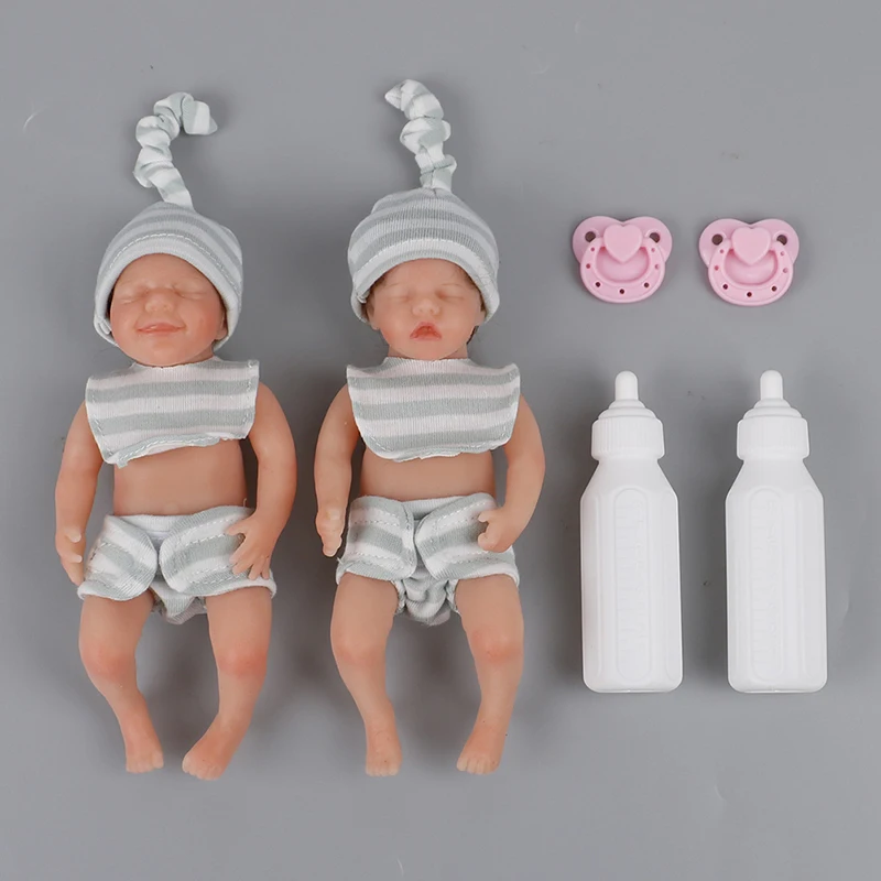 

6inch 15cm Mini Reborn Baby Doll Girl Doll Full Body Silicone Realistic Artificial Soft Toy with Rooted Hair Dropshipping