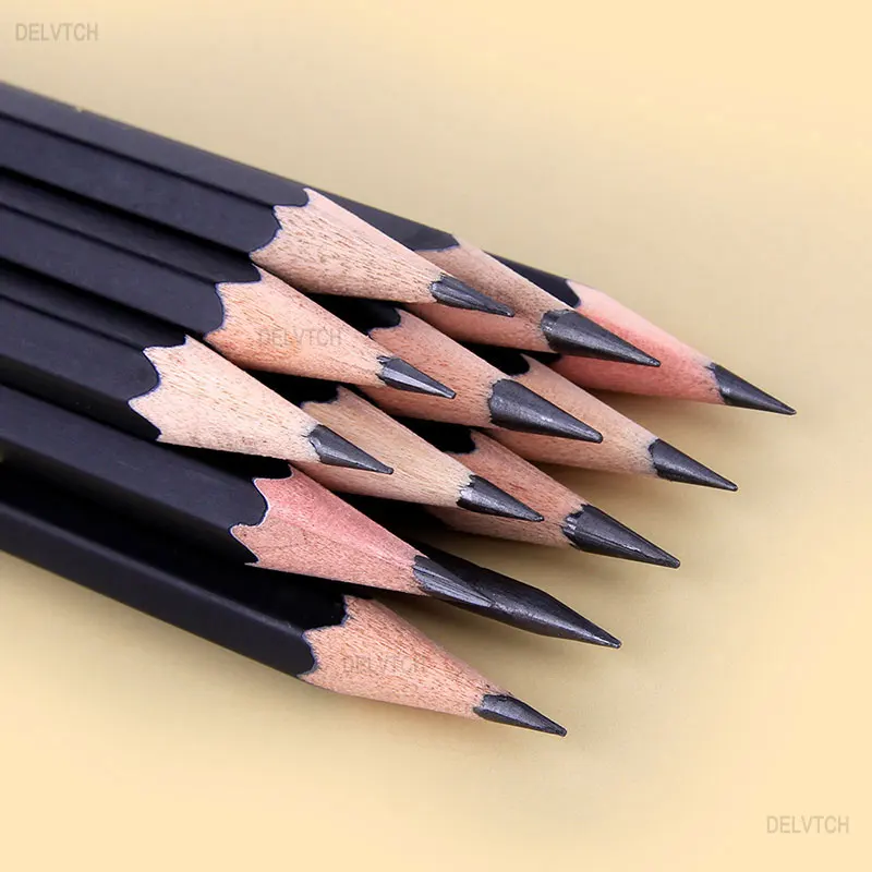 아트 스케치 드로잉 펜슬, 2H H F HB B 2B 3B 4B 5B 6B 7B 8B 하드 미디엄 소프트 흑연 문구 육각 나무 손잡이, 12 개 세트