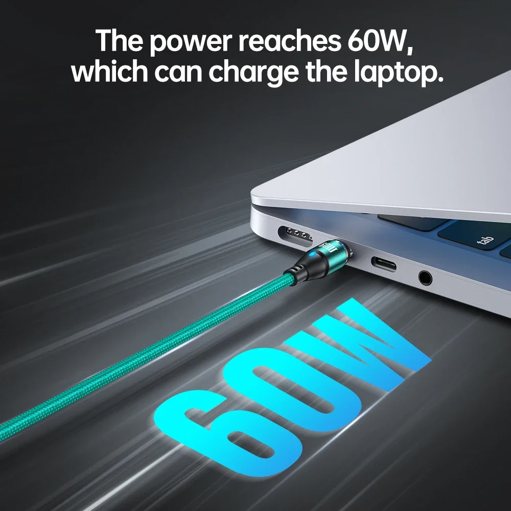 60W Magnetic USB-C Fast Charging Cable with Micro Magnetic Connector
