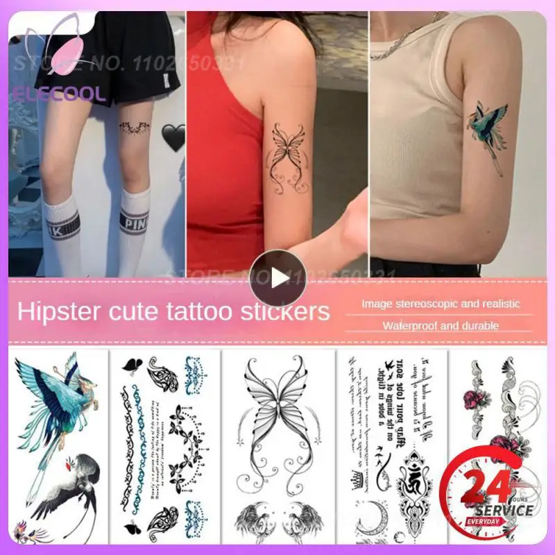 

1PCS Angel Halloween Heart Temporary Tattoos For Women Children Realistic Astronaut Skull Fake Tattoo Sticker Body Hand