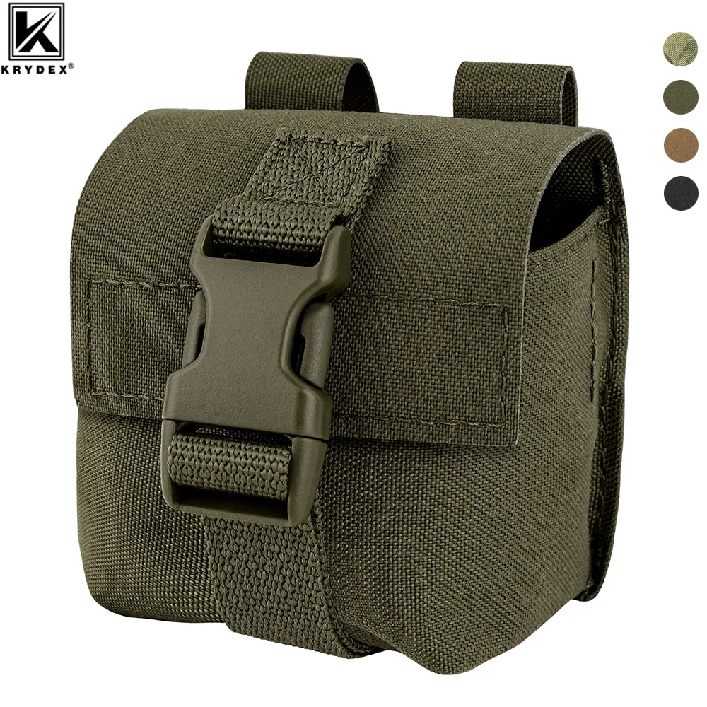 KRYDEX Tactical Frag Grenad Pouch MOLLE Waist Belt Storage Bag Small Handy Army EDC Pouch Pack Outdoor Hunting Accessories