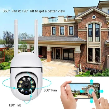 IP Camera Smart Outdoor Home Security WIFI CCTV Surveillance with Color Night Vision Wireless HD 2-Way Audio 1080P 1