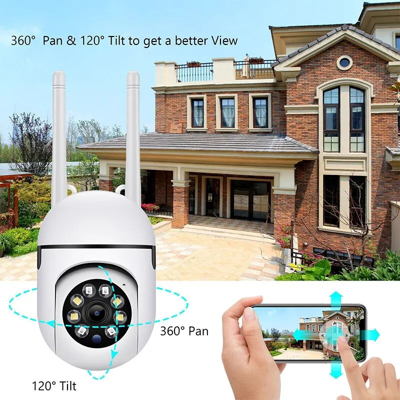 2MP Wifi IP Camera Outdoor Wired Security Surveillance Camera AI Human Tracking Two Way Audio Night Color Cam