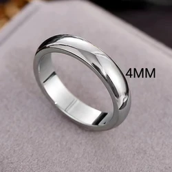 Elegant 18K Gold Plated Minimalist Couple Rings for Wedding and Engagement (Silver 4mm)
